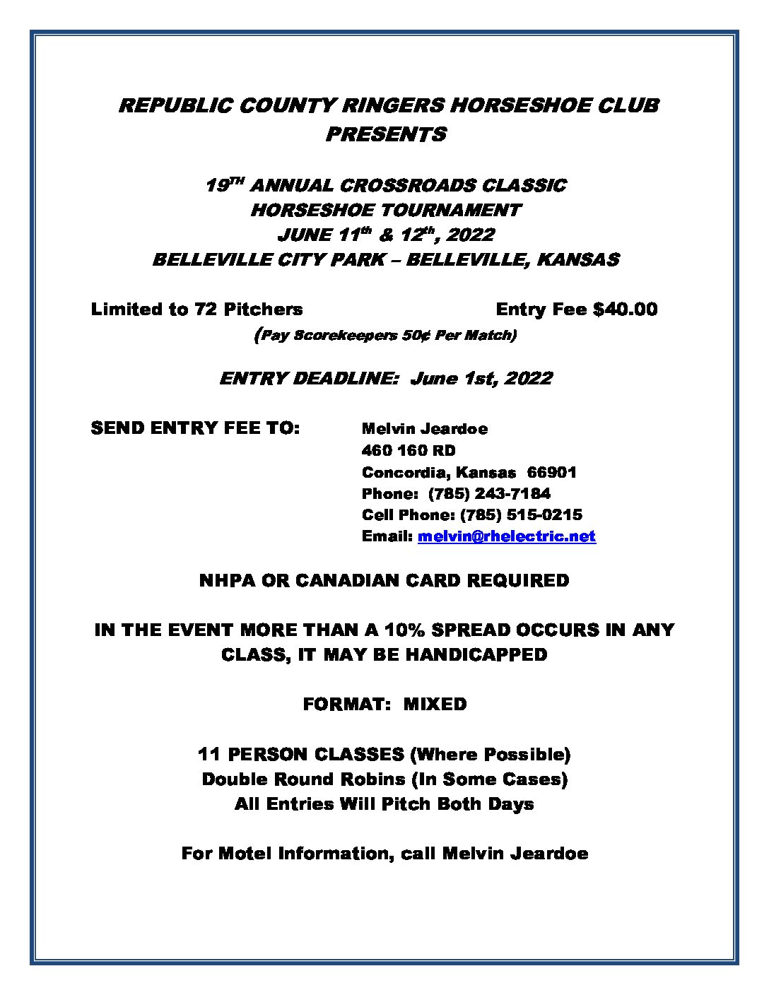 2022 Crossroads Classic Flier